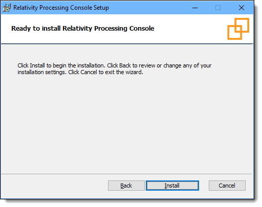 Install confirmation window