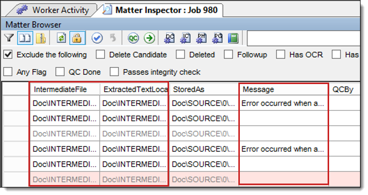 Matter Inspector window