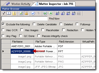 Matter Inspector window