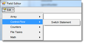 Field editor options list