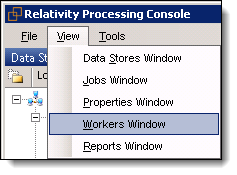 Selecting workers window in View menu