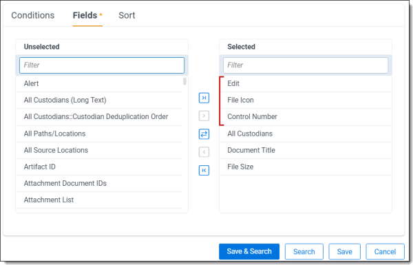 Fields to Display in Search Results