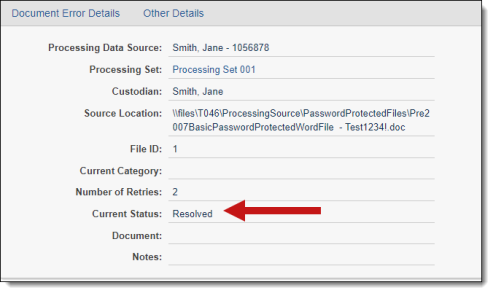 Document error layout