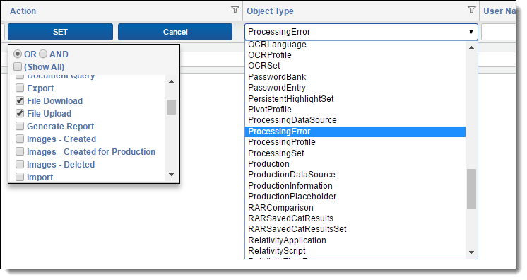 Processing audit