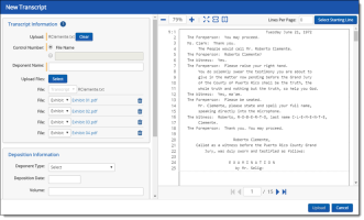 New transcript window