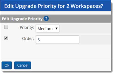 Edit Upgrade Priority dialog