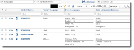 Language ID view