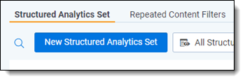 New Structured Analytics Set button