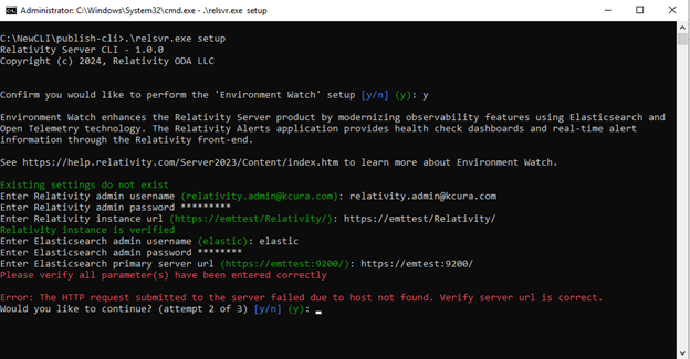Incorrect Elasticsearch URL
