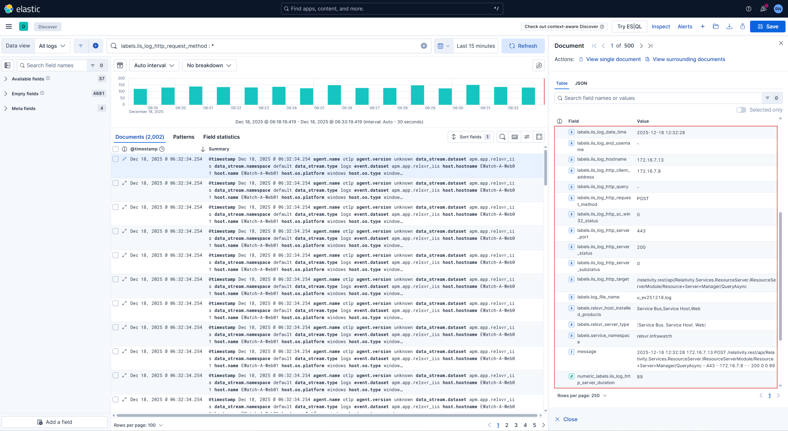 IIS Log Field Mapping