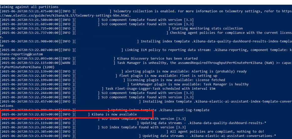 Kibana restart verification