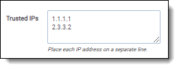 Trusted IPs field