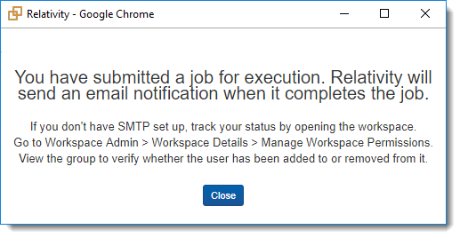 message for job submission