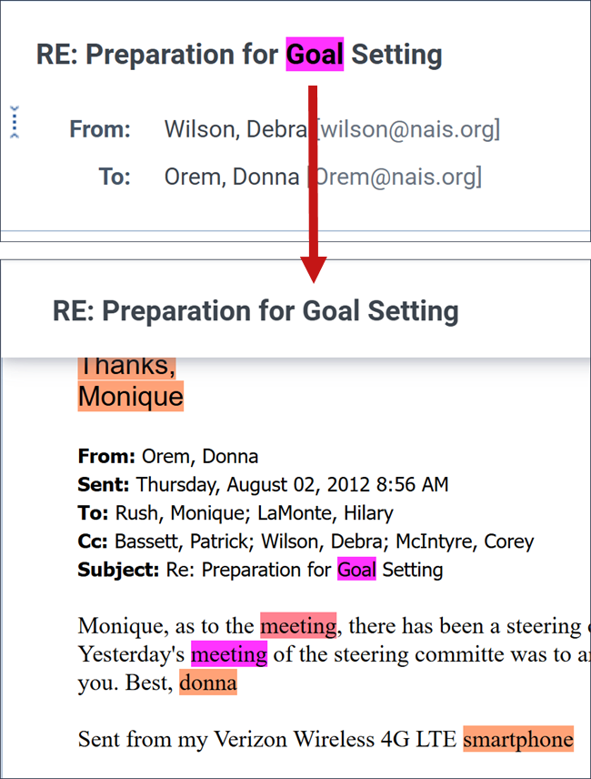 This image shows a header with a highlight displayed and then a header without the same highlight because the user scrolled down the page.