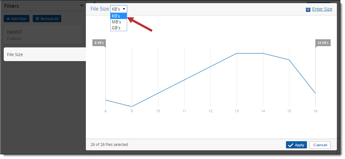 Add file size filter