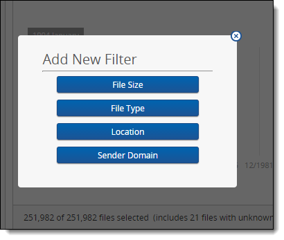 Add new filter button