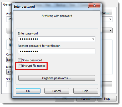 Encrypt file names property checkbox