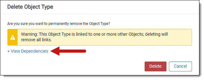 View Dependencies link