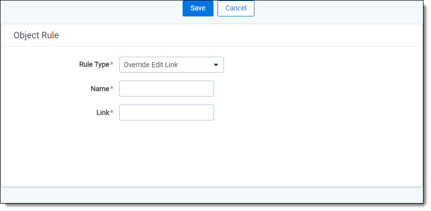 Selecting Override Edit Link
