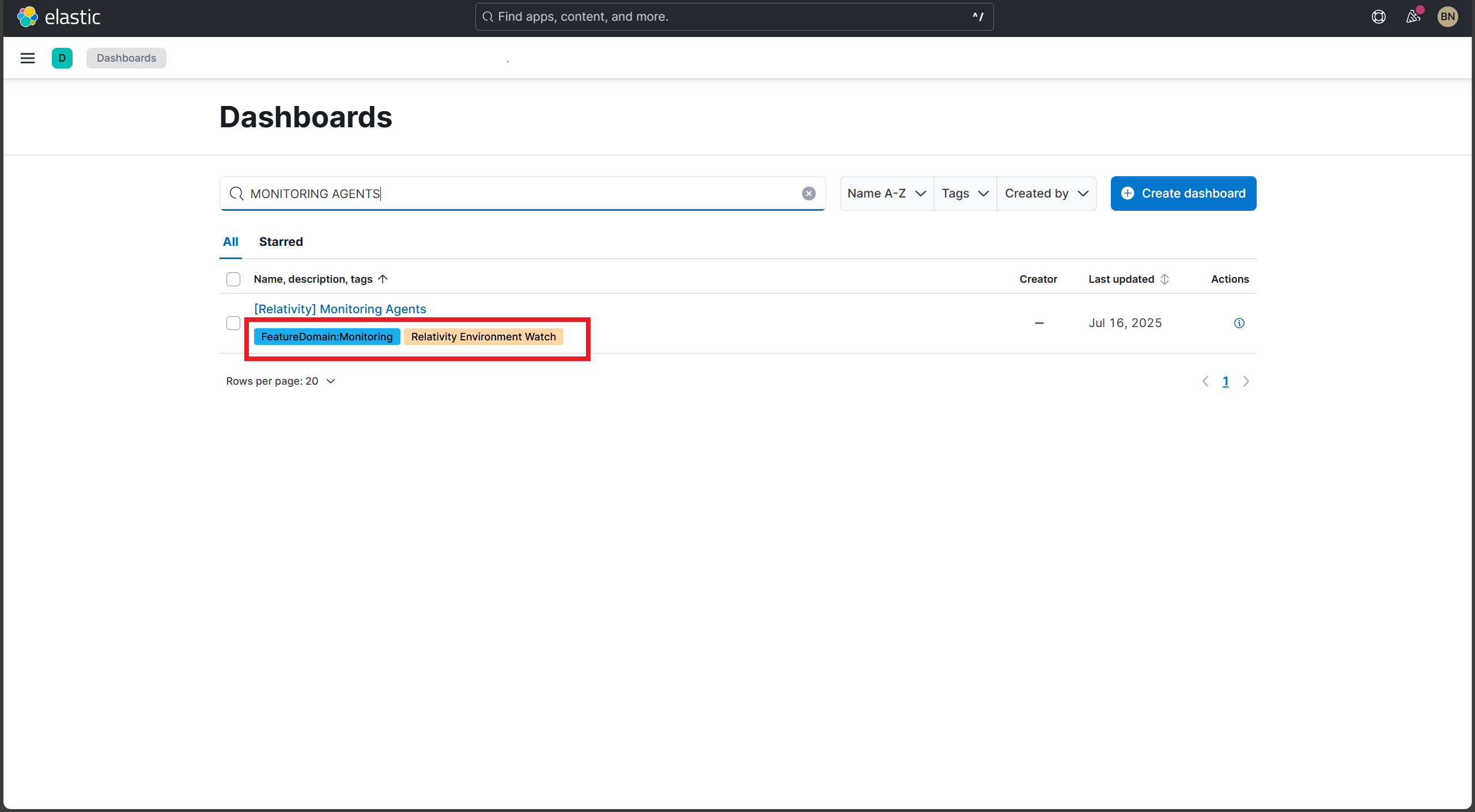 Screenshot: Tags