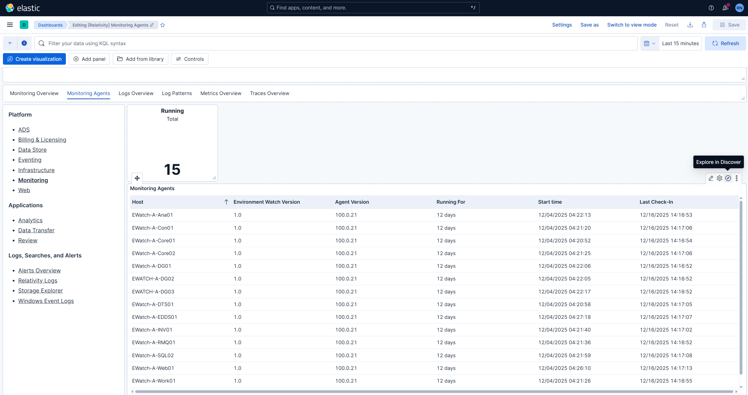 Screenshot: Discover view 01