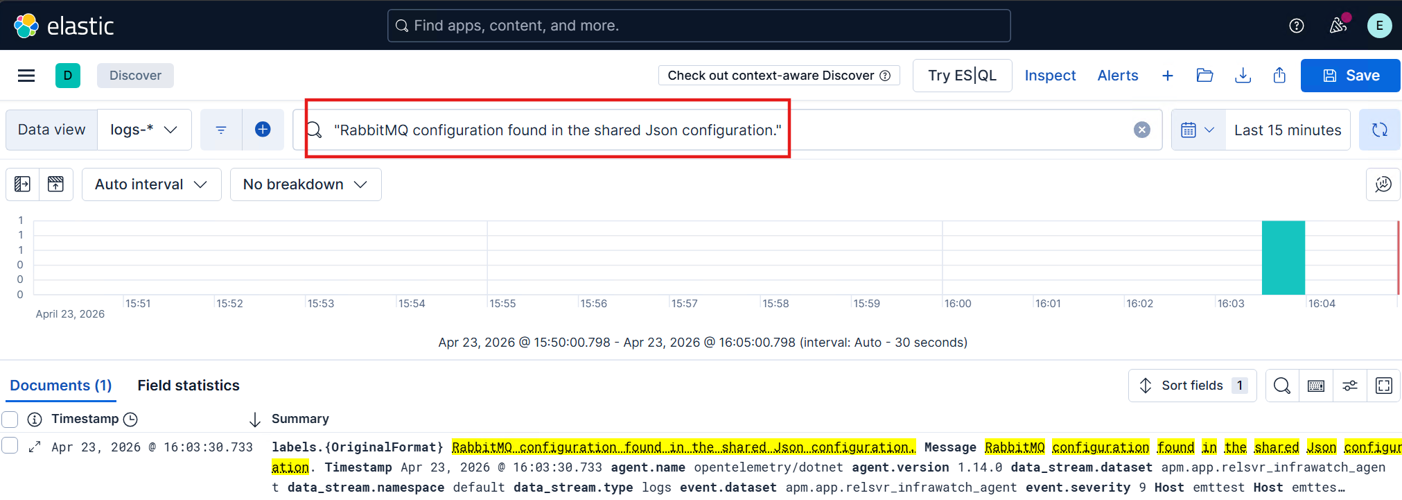 RabbitMQ configuration found