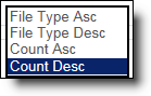 Filter type drop-down