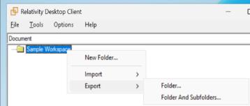 Export options in Folder right-click menu