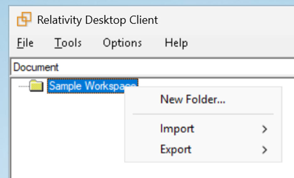 Folder right-click menu