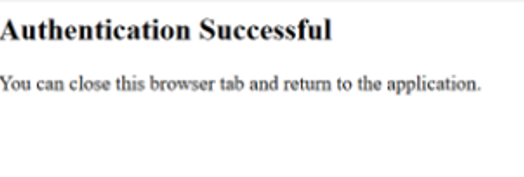 An image of the "Authentication Successful" message