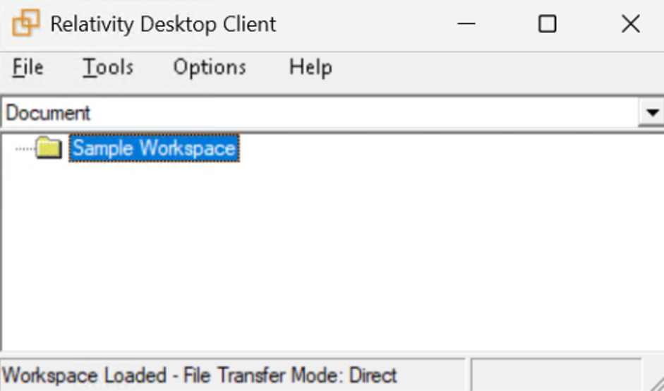 An image of workspace selection in the RDC