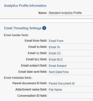 Email threading settings