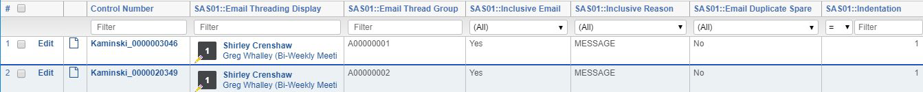 Basic email threading view