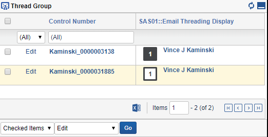 Relational items view